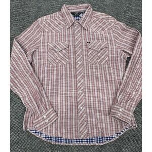 Salt Valley Western Shirt Men's L  Pearl Snap Button Long Sleeve Striped Pattern